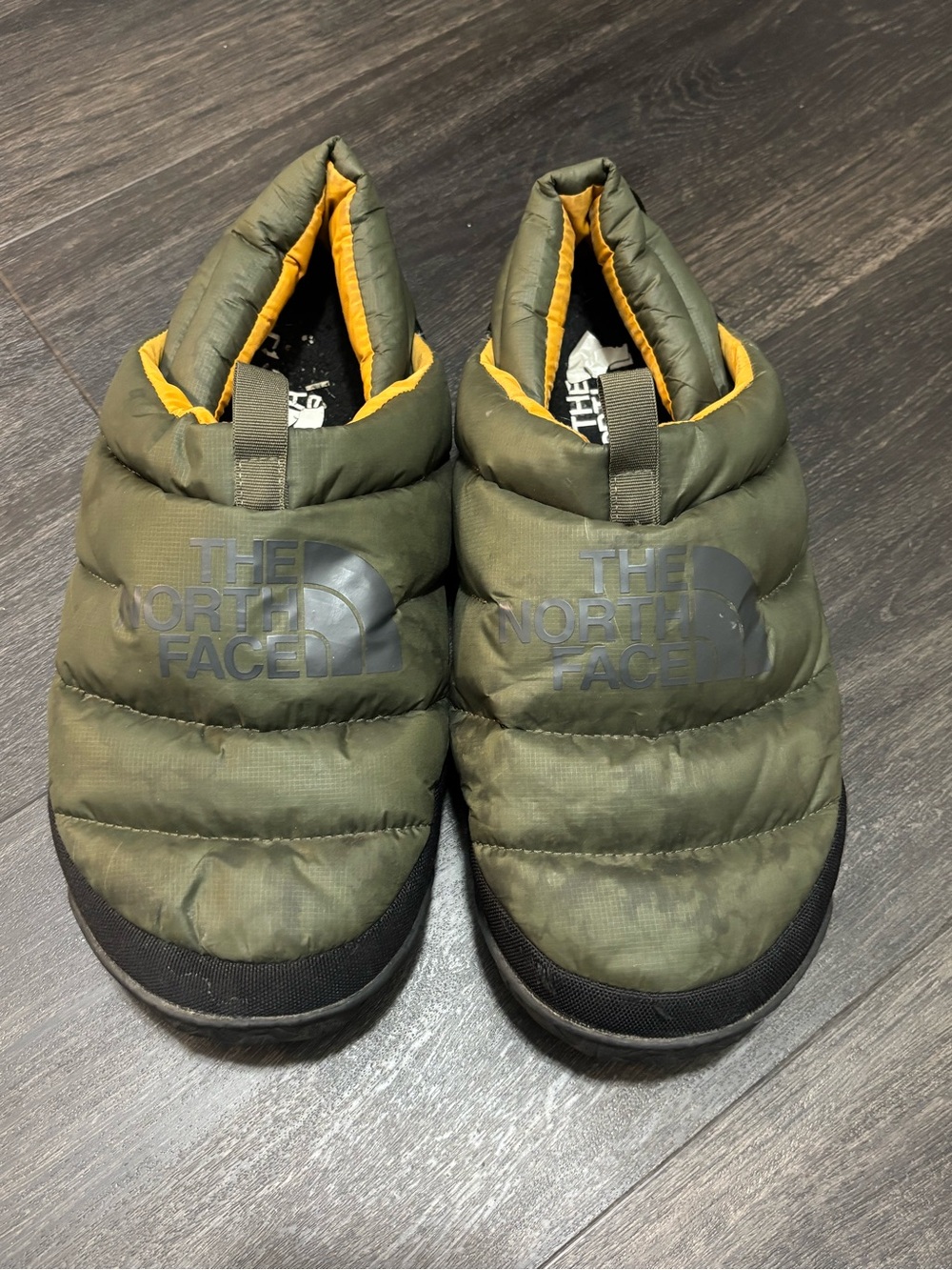 The North Face Khaki Nuptse Mules Size 12